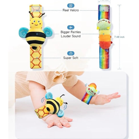 Vibrant Insect-Themed Baby Rattle Set (A166) - Picture 7 of 8